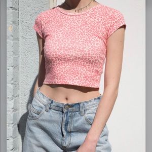 Brandy Melville Pink Cheetah Ashlyn Top